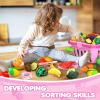 94 Pcs Cutting Play Food Set for Kid Kitchen (45 Items), Pretend Play Food with Shopping Basket, Fake Food Accessories with Fruit Vegetable Toy for Toddler, Educational Gift for Little Girl Birthday view 3