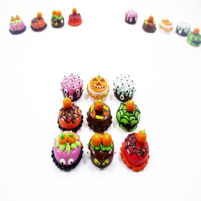 Dollhouse Miniature Food 9 Mini Halloween Mixed Cake 1.5 cm Bakery Supply 16672