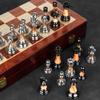 Large Chess Set for Adults Unique, Chess Boards Sets Luxury Folding Travel Chess Sets Wooden Chess Set Handmade Chess Pieces Metal, Chess Set Tournament for Kids Gift view 2