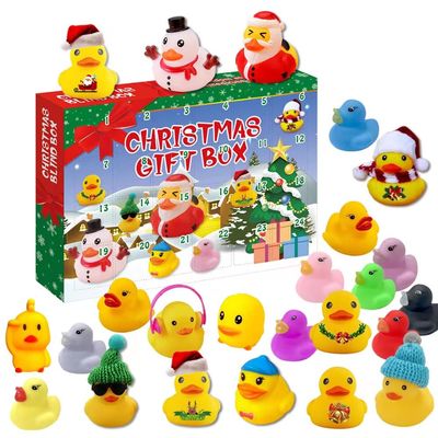 2025 Advent Calendar Rubber Ducks Bath Toys Christmas Blind Box Toy Ducks Mini Ducks for Kids Boys Girls Home Party Decoration Cruise Ducks Rubber Ducks in Bulk - 24 Pcs
