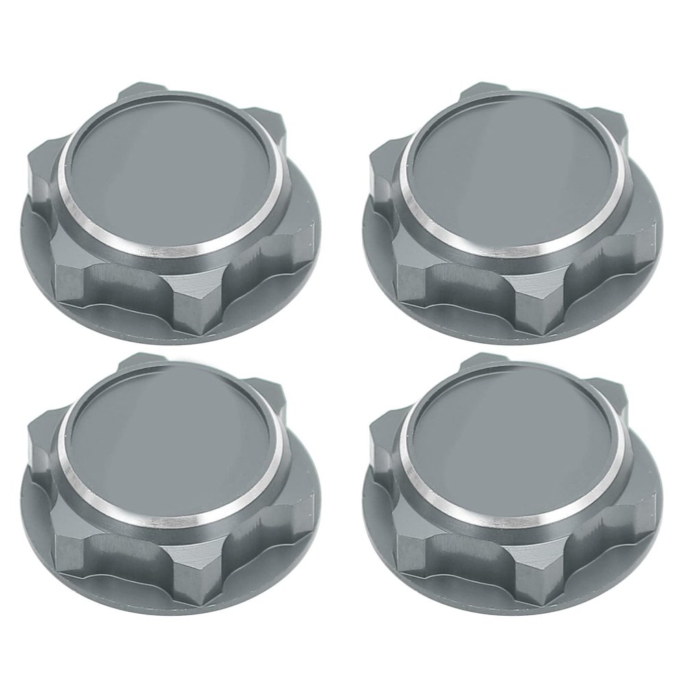 Pilipane Lightweight Aluminum Alloy Hex Wheel Nuts 17mm for 1/8 RC Car, Avoid Loose Hex Nut ()