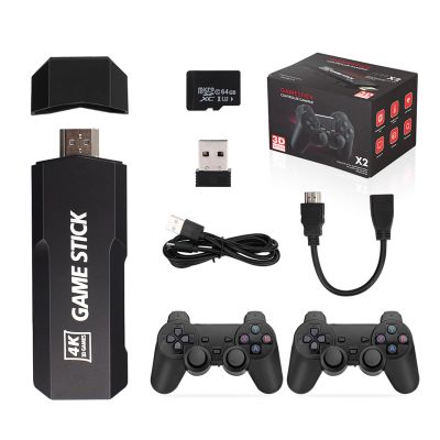 WUYJTIF X2 Plus GD10 Pro 4K Game Stick 3D HD Retro Video Game Console Wireless Controller TV 50 Emulator(128G 41000+Games)