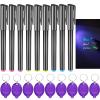 Daemson Invisible Ink Pen, Spy Pen with 9 PCS Mini UV LED Keychain Flashlight, Disappearing Ink Magic Pens with Black Light Markers for Secret Notes, Fit for Christmas Halloween Holiday Gifts (9 PCS) view 1