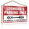 CakJuice Signs for Bathroom Leonidas'S Parking Only Wooden Sign Wooden Hanging Plaque Sign Farmhouse Hanging Sign (Size : 15X28CM) view 1