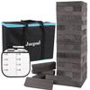 Juegoal 54 Piece Giant Tumble Tower Grey for Adult Kids Family, Wooden Block Stacking Game with Gameboard & Canvas Bag, Outdoor Games for Backyard Lawn Party Playing, 6.9 x 6.9 x 24 Inches,X-Large view 1
