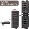Juegoal 54 Piece Giant Tumble Tower Grey for Adult Kids Family, Wooden Block Stacking Game with Gameboard & Canvas Bag, Outdoor Games for Backyard Lawn Party Playing, 6.9 x 6.9 x 24 Inches,X-Large view 2