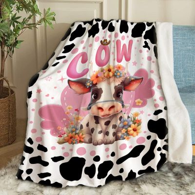 Ottoy Cute Cow Print Baby Blanket Gifts Cozy Soft Swaddle Blanket Boys, Girls, Infant, Newborn Receiving Blankets Christmas Birthday Gifts 40"x30" (Toddler) for Pets