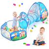 3 in 1 Kids Play Tent for Toddler with Baby Ball Pit and Play Tunnel, Children Indoor Outdoor Playhouse with Climbing Tunnel Toy for Toddlers, Boys and Girls Best Birthday Gifts (3pc Jungle Ball Pit) view 1