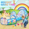 3 in 1 Kids Play Tent for Toddler with Baby Ball Pit and Play Tunnel, Children Indoor Outdoor Playhouse with Climbing Tunnel Toy for Toddlers, Boys and Girls Best Birthday Gifts (3pc Jungle Ball Pit) view 2