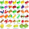 100 PCS Cutting Play Food Toy for Kids Kitchen, Pretend Food Toys for Toddlers, Play Kitchen Toys Accessories with 2 Baskets, Fake Food/Fruit/Vegetable, Birthday Gifts for 3 4 5 6 Years Old Boys Girls view 2
