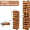 Juegoal 54 Piece Giant Tumble Tower Brown for Adult Kids Family, Wooden Block Stacking Game with Gameboard & Canvas Bag, Outdoor Games for Backyard Lawn Party Playing, 6.9 x 6.9 x 24 Inches,X-Large view 2