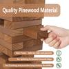 Juegoal 54 Piece Giant Tumble Tower Brown for Adult Kids Family, Wooden Block Stacking Game with Gameboard & Canvas Bag, Outdoor Games for Backyard Lawn Party Playing, 6.9 x 6.9 x 24 Inches,X-Large view 3