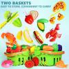 100 PCS Cutting Play Food Toy for Kids Kitchen, Pretend Food Kitchen Toys Accessories with 2 Baskets, Fake Food/Fruit/Vegetable, Christmas Birthday Gifts for 2 3 4 5 Years Old Toddlers Boys Girls view 4