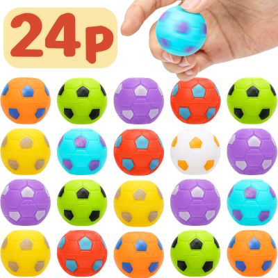 AZEN 24 Pcs Soccer Party Favors for Kids 4-8 8-12, Mini Fidget Spinners Soccer Ball Toys, Goodie Bags Stuffers for Birthday Party, Valentines Gifts Easter Basket Stuffers