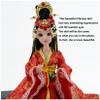Chinese Doll for Girl,2024 Asia Doll Decoration with Bracket Shoes, Headdress, Oriental Doll for Birthday Wedding Valentine's Day, Red view 3