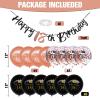 18th Birthday Decorations for Girls, 16 PCS Black Rosegold Happy 18th Birthday Banner Bunting with Helium Latex Confetti Balloons, 18th Happy Birthday Decorations for 18th Birthday Party Supplies view 2