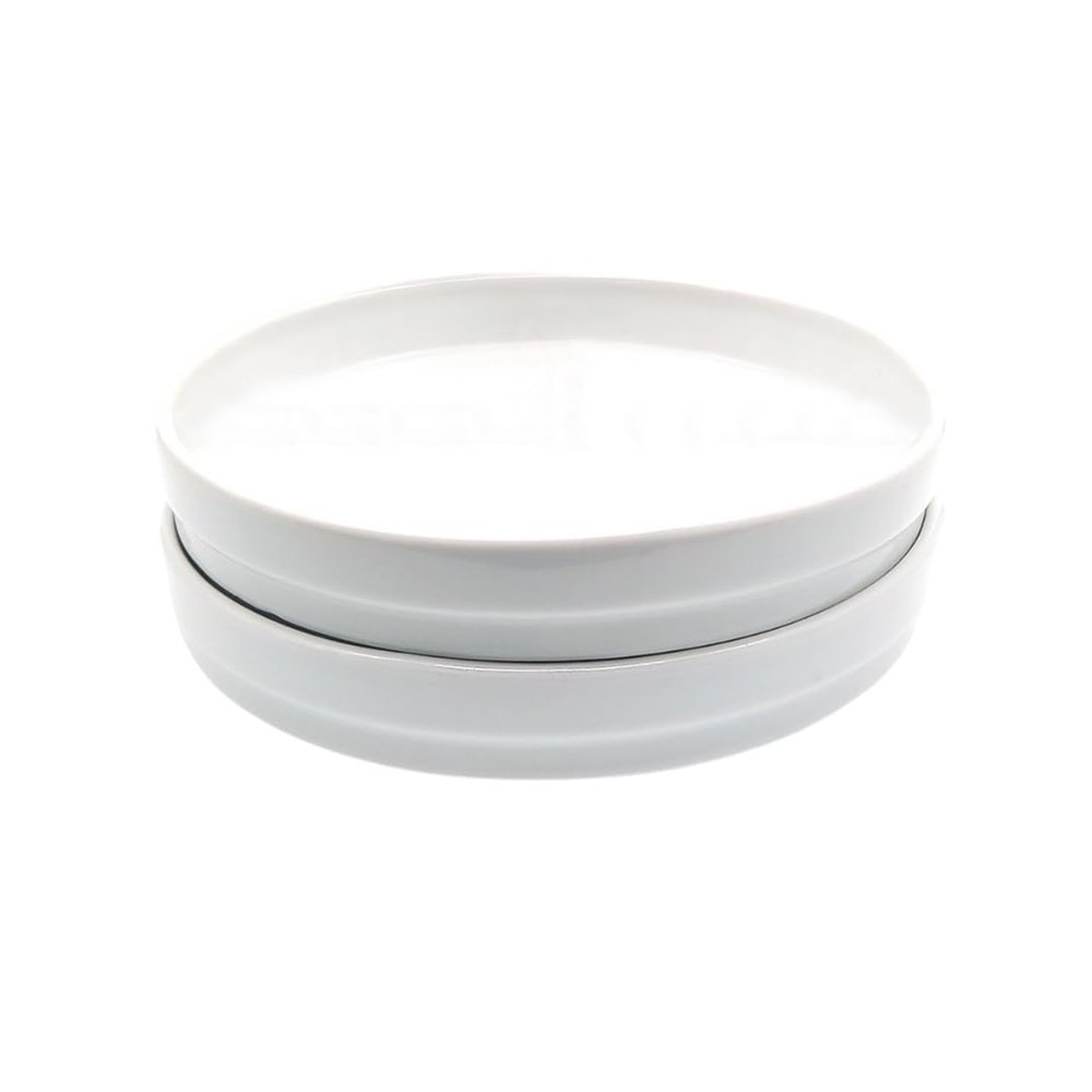 Elk and Friends Kids 7.8 Porcelain White Plates | Suitable for Babies/Toddlers | Microwave & Dishwasher Safe | Non Slip Dinnerware | Snack Dishes | 2 Pack