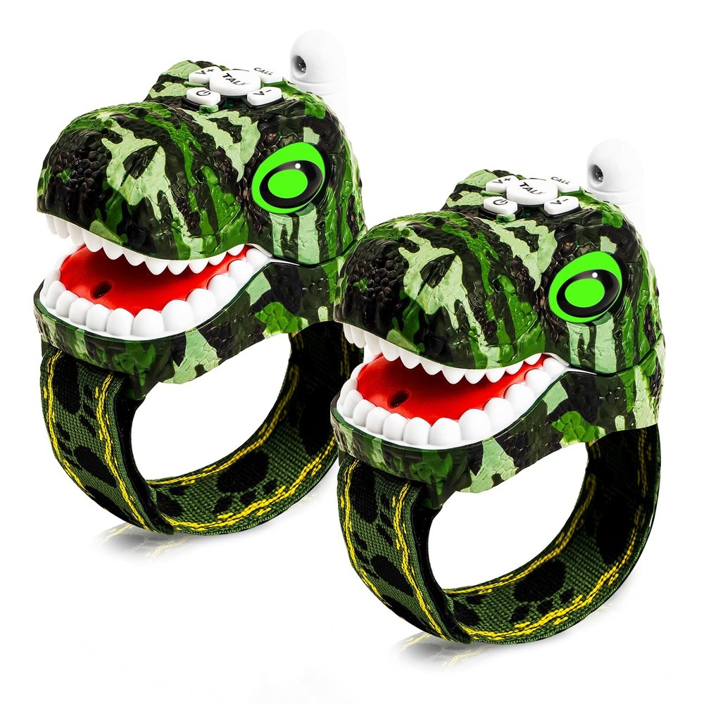 AZYFEI Dinosaur Walkie Talkies for Kids 2 Way Radios Toys for Boys Girls Ages 3-12 Long Range, 3 Channels Outdoor Adventure, Camping, Hiking Gifts Birthday Gifts Christmas Stocking Stuffers