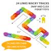 24 Pack Wacky Track Fidget Toys  Rainbow Snap and Click Twisty Toys for Kids, Birthday Party Favors, Goodie Bag Stuffers, Classroom Prizes view 4