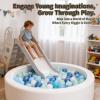 STARBOLO Ball Pit Balls for Kids- 100 Pcs Crush Proof Plastic Toy Balls for Toddler Ball Pits, Blue Balls for Ball Pits Play Tent, Baby Pool Water Toys, Party Decoration, Photo Props view 2