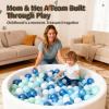 STARBOLO Ball Pit Balls for Kids- 100 Pcs Crush Proof Plastic Toy Balls for Toddler Ball Pits, Blue Balls for Ball Pits Play Tent, Baby Pool Water Toys, Party Decoration, Photo Props view 3