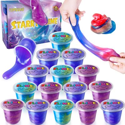 YOPINSAND 15 Pack Galaxy Slime Kit, Slime Party Favors for Kids, Stretchy & Non-Sticky Slime Pack, Slime Toy for Boys Girls 5-12