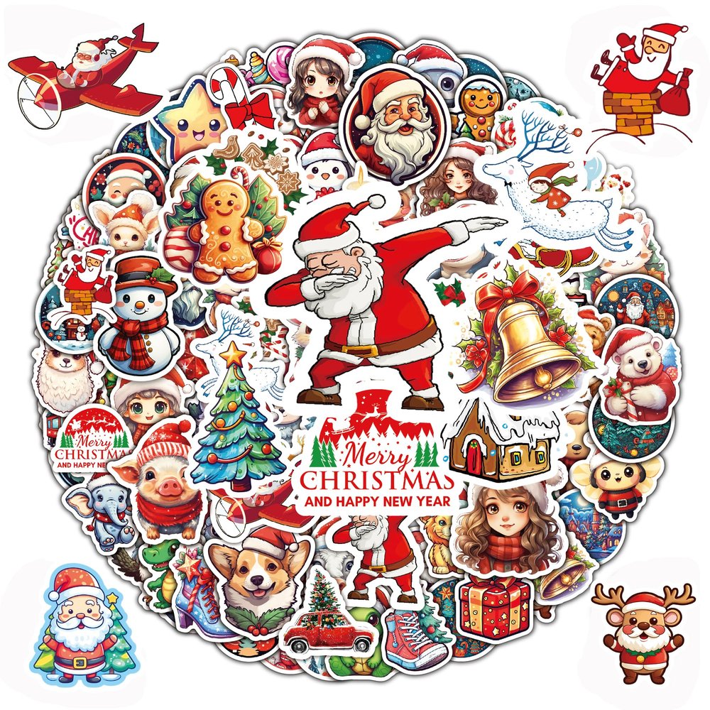 100 Pcs Christmas Stickers, Merry Christmas Vinyl Stickers for Kids, Funny Christmas Holiday Stickers for Water Bottles, 2026 Christmas Stickers for Gifts