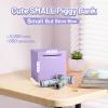 Hicocool Piggy Bank for Adults Must Break to Open, Unbreakable Stainless Steel Money Saving Box (Purple, Palm Size) view 2