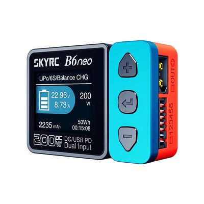 HNW B6 neo B6neo 200W Smart Charger PD 80W for RC Helicopter, Aircraft Li-Polymer/Life/Li-Ion/NiMH/NiCd/Lead Batteries (Crimson Sky)