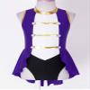ACSUSS Circus Ringmaster Costume for Girls Halloween Theme Party Sleeveless Vintage Leotard Cosplay Purple 14 Years view 3
