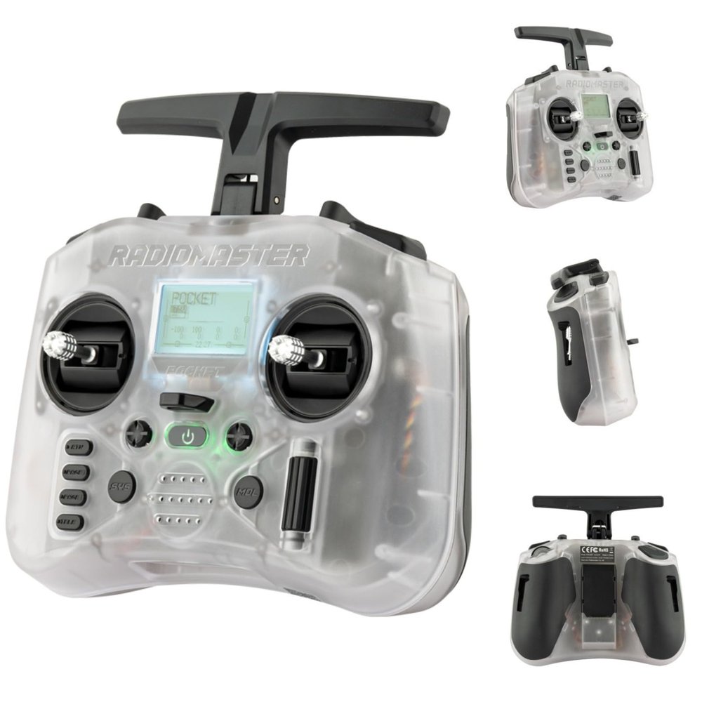 HTLNUZD Pocket EdgeTX Hall Gimbal Control Transmitter CC2500 / ELRS Up to 16CH for Radiomaster Portable Lightweight Built in LED Light Foldable Antenna with Pocket Color Case for FPV Drone