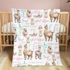 Personalized Baby Blanket with Alpaca Llama Custom Blanket with Name Double Layer Soft Plush Minky Blanket with Dotted Backing, Receiving Baby Blanket Girl, Perfect Newborn Toddler Gift view 4