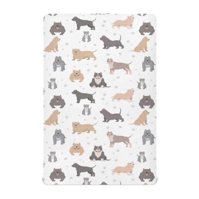 American Bully Dogs Breathable Mini Crib Mattress Sheets Fitted, Toddler Baby Sheets for Crib Mattress Soft & Breathable 39 * 27 * 5In