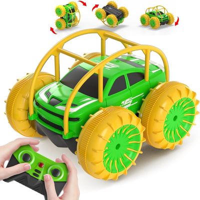 MaxTronic Amphibious Remote Control Car,Rechargeable RC Cars Toy 360 Flips Rotation Stunt Crawler 15KM/H 4WD All Terrain Outdoor Indoor Toy for Kids Boys Girls 3-12
