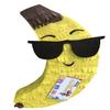 APINATA4U Tall Banana with Sunglasses Pinata (17.5x13.5x3.5 Inch) -Fun Tropical Party Decoration for Summer and Fruit-Themed Birthday Celebrations | Includes Stick & Mask view 1