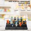 KKU Display Case for Minifigure Action Figures Blocks, Acrylic Minifigure Display Case Box Storage with 3 Movable Steps Gift for Kids Adults Black, 2 Pack view 2