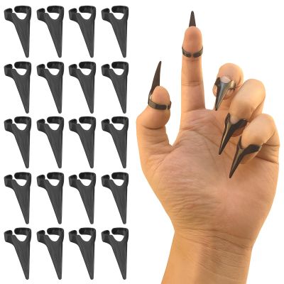 20Pcs Finger Claws Cosplay Claws Rings Adjustable Open Claw Rings Full Finger Set Metal Nail Punk Rock Fingertip Braiding Hair Parting Tool for Holiday Party Decoration UnisexBlack