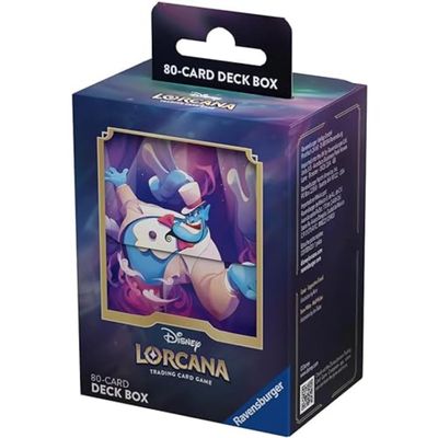 Ravensburger Disney Lorcana TCG Deck Box Featuring Genie Supportive Friend by Koni | Securely Stores 80 Sleeved Cards | Durable & Portable Organizer for TCG Players | Ages 8+