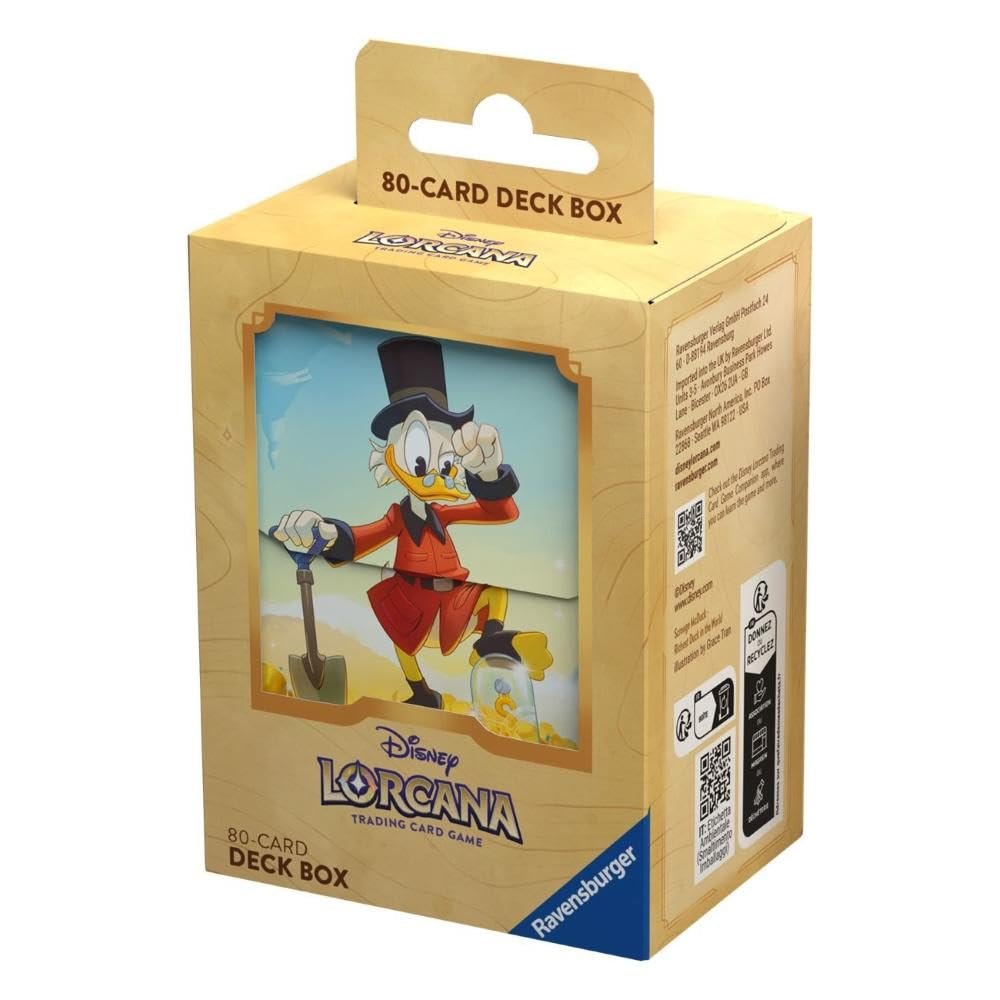 Ravensburger Disney Lorcana TCG Deck Box featuring Scrooge McDuck Richest Duck in the World by Grace Tran | Securely Stores 80 Sleeved Cards | Durable & Portable Organizer for TCG Players | Ages 8+