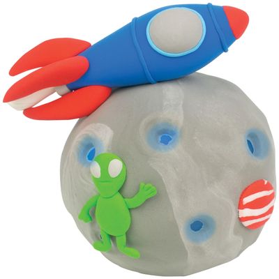 iscream Fizz Creations Make Your Own Light Up Mini Rocket Modeling Dough and Light Kit