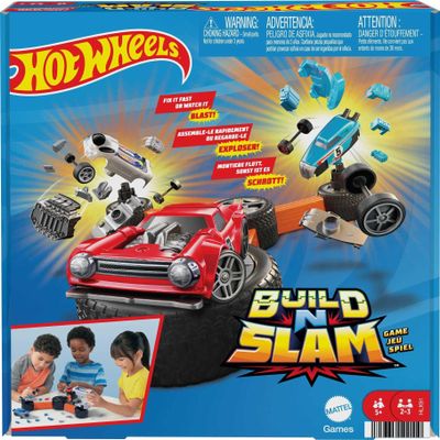 Mattel Games Hot Wheels 5-in-1 Kids Games Set Decorated with Car Graphics for Family & Game Nights, Parties & Travel