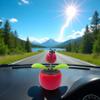 Red Solar Dancing Flower Car Dashboard Decorations - Funny Solar Powered Dancing Flower Pot Car Ornaments Flower Swinging Toy for Car Decor, Funny Gifts for Friends Solar Power Kits view 2