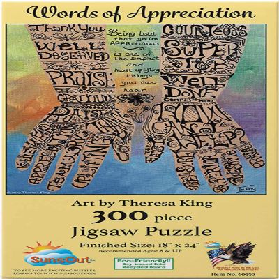 SUNSOUT INC - Words of Appreciation - 300 pc Jigsaw Puzzle by Artist: Theresa King - Finished Size 18" x 24" - MPN# 60950