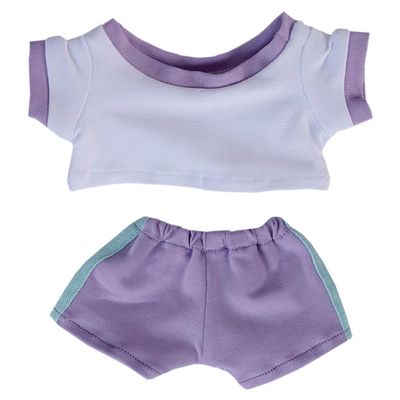 niannyyhouse 10cm 15cm 20cm Plush Doll Clothes Contrast T-Shirt Pants Sportswear Set Soft Stuffed Plush Toy Dress Up Accessories (a10, 15cm)