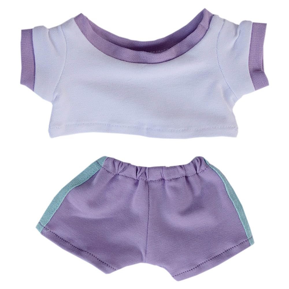 niannyyhouse 10cm 15cm 20cm Plush Doll Clothes Contrast T-Shirt Pants Sportswear Set Soft Stuffed Plush Toy Dress Up Accessories (a10, 15cm)