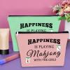 Sazuwu 3PCS Mahjong Gifts Makeup Bag Mahjong Lover Gift Mahjong Player Gift for Friend Mahjong Lucky Cosmetic Bag Mahjong Themed Items for Mom Grandma Sister Birthday Christmas Gifts Travel Pouch view 4