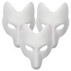 Alodidae Fox Mask 3 Pcs DIY Animal Masquerade Masks White Paintable Halloween Party Wolf Cosplay Costume Accessory view 1