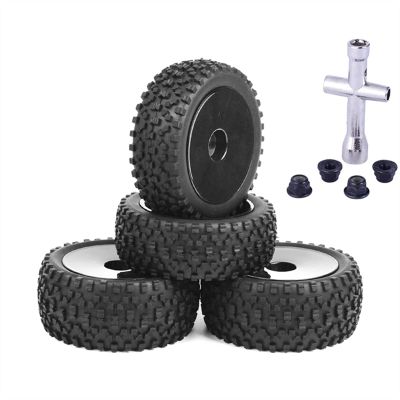 4Pcs 85mm Tires Wheel Tyre for Wltoys 104001 144001 124019 RC Car Upgrade Parts 1/10 1/12 1/14 for Scale Off for Road for Buggy Modification Accessories (Color : Black)