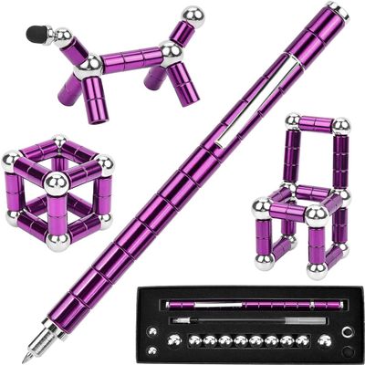 Fidget Pen, Decompression Magnetic Fidget Toy Pen, Magnet Pen Fidget Toy Relieve Pressure Novel Toy Gift for Kids or Friends! (Purple)