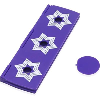 blue-ther Pencil Penetration Coins Magic Tricks Pen Pass Thru Coin Magic Close up Street Illusions Gimmick Mentalism Props Children Toys (Red) (Purple)